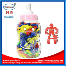 Nursing Bottle with Plastic Robot Toy Inside